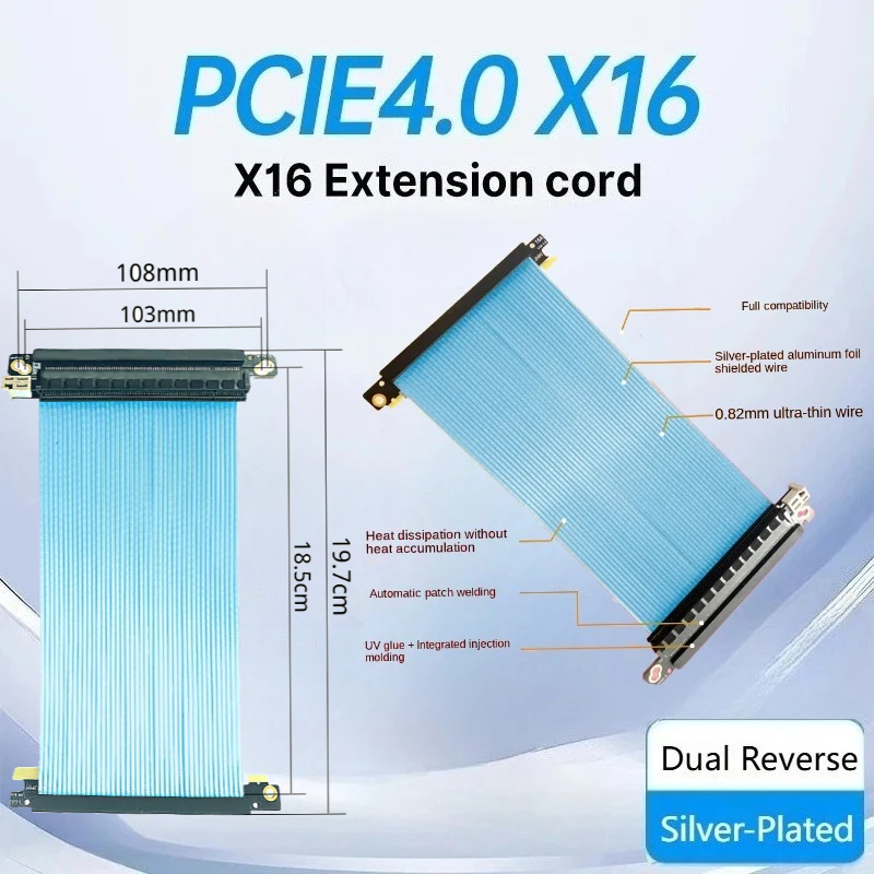 Dual Reverse Pcie 4.0 Riser Ca - Itx Gpu Riser Pcie 4.0 16X review and price